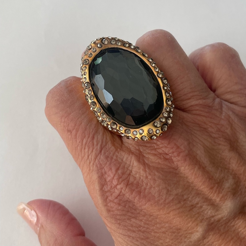 Alexis Bittar Crystal Encrusted Statement Ring size 6